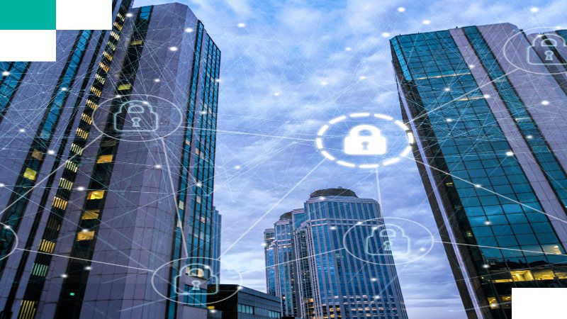 Glowing digital lock graphic in a digital network environment